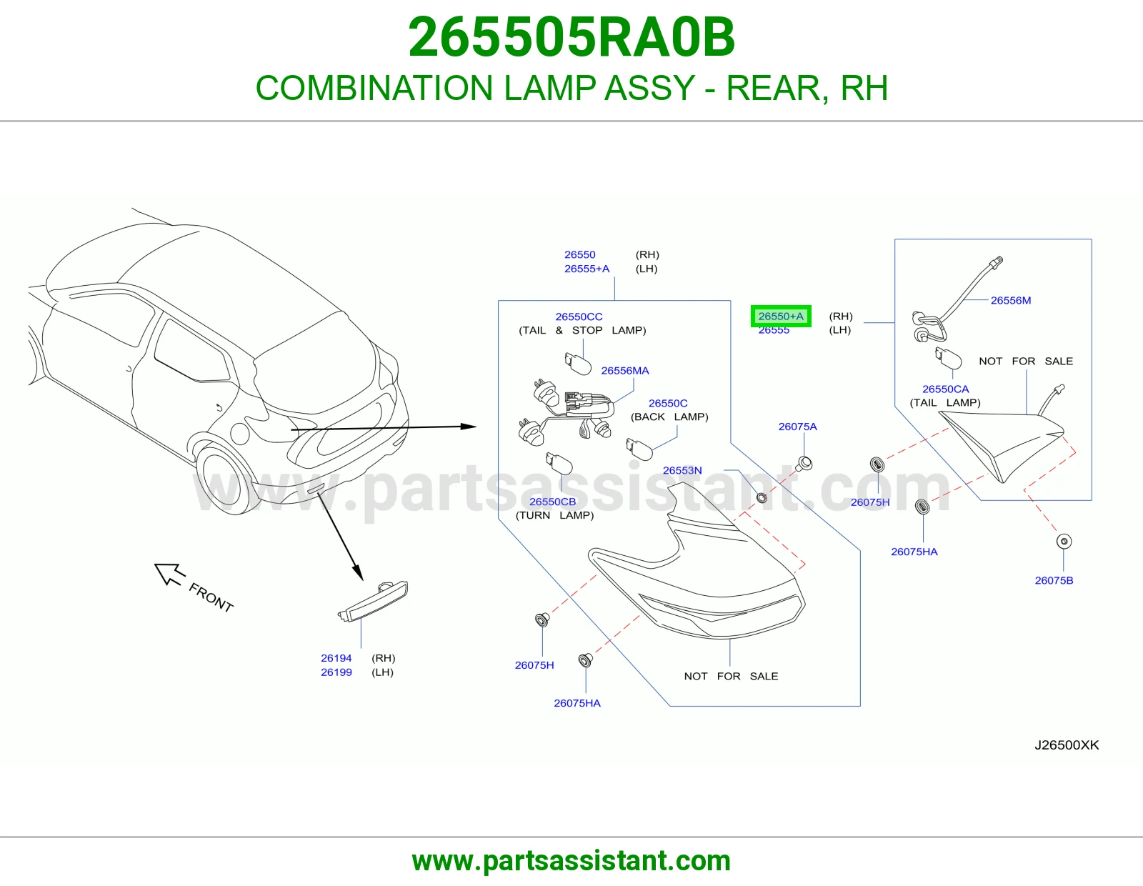 اشاره اسطب خلفي ركن يمين 265505RA0B