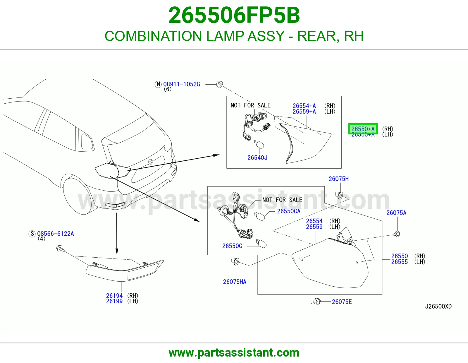 اشاره اسطب خلفي ركن يمين 265506FP5B