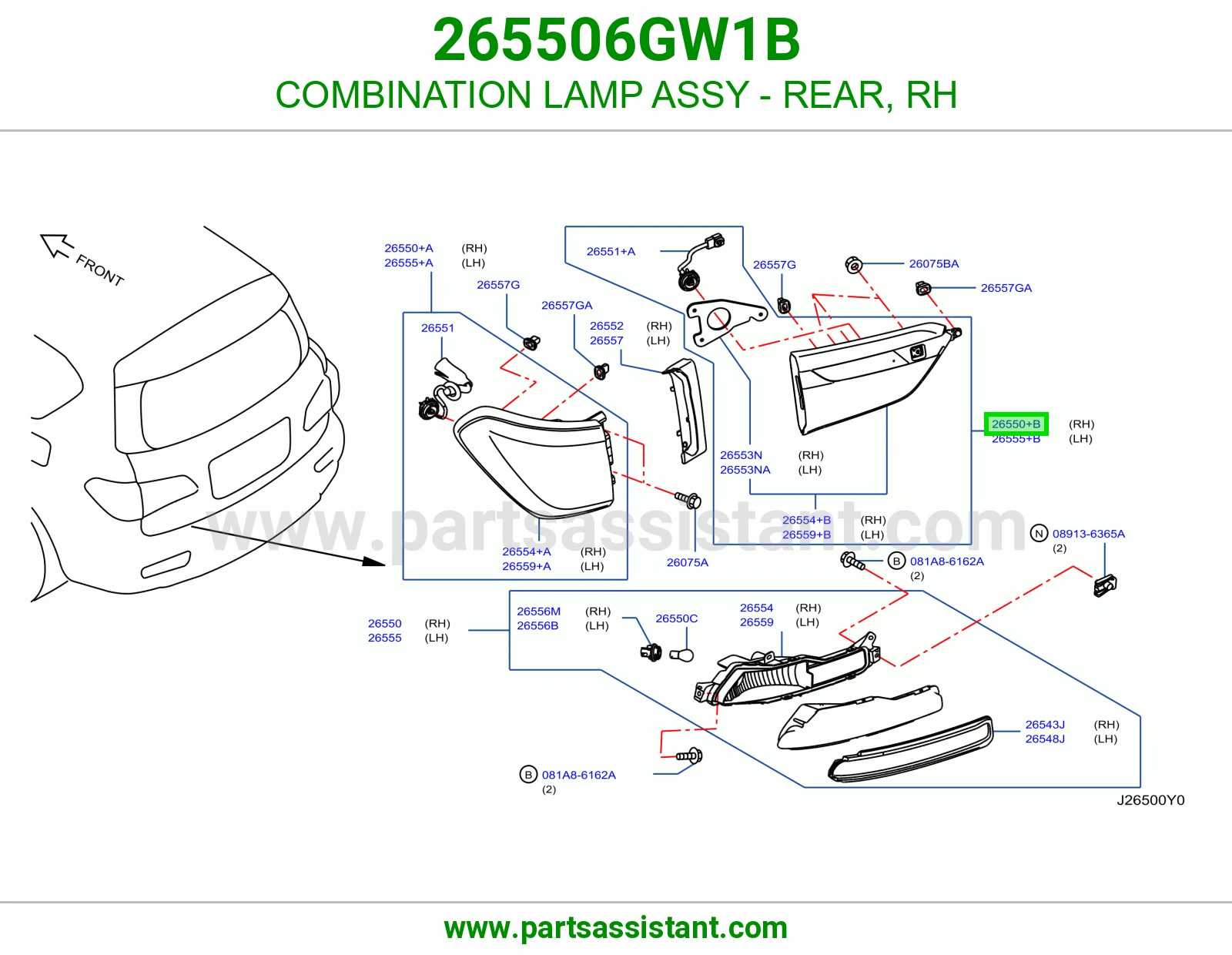 اشاره اسطب خلفي ركن يمين 265506GW1B