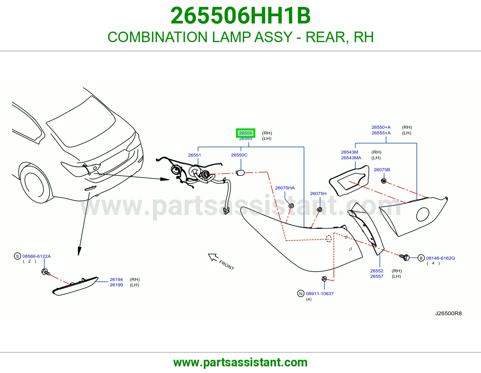 اشاره اسطب خلفي ركن يمين 265506HH1B