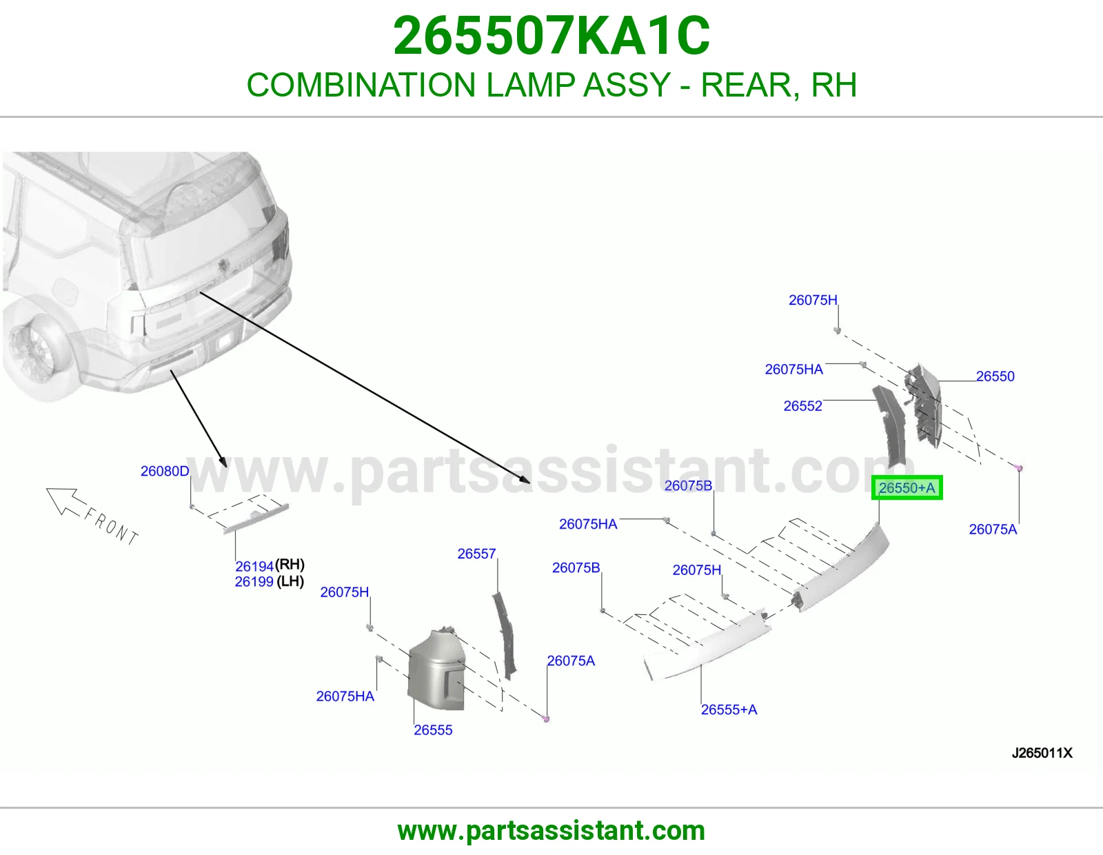 اشاره اسطب خلفي ركن يمين 265507KA1C