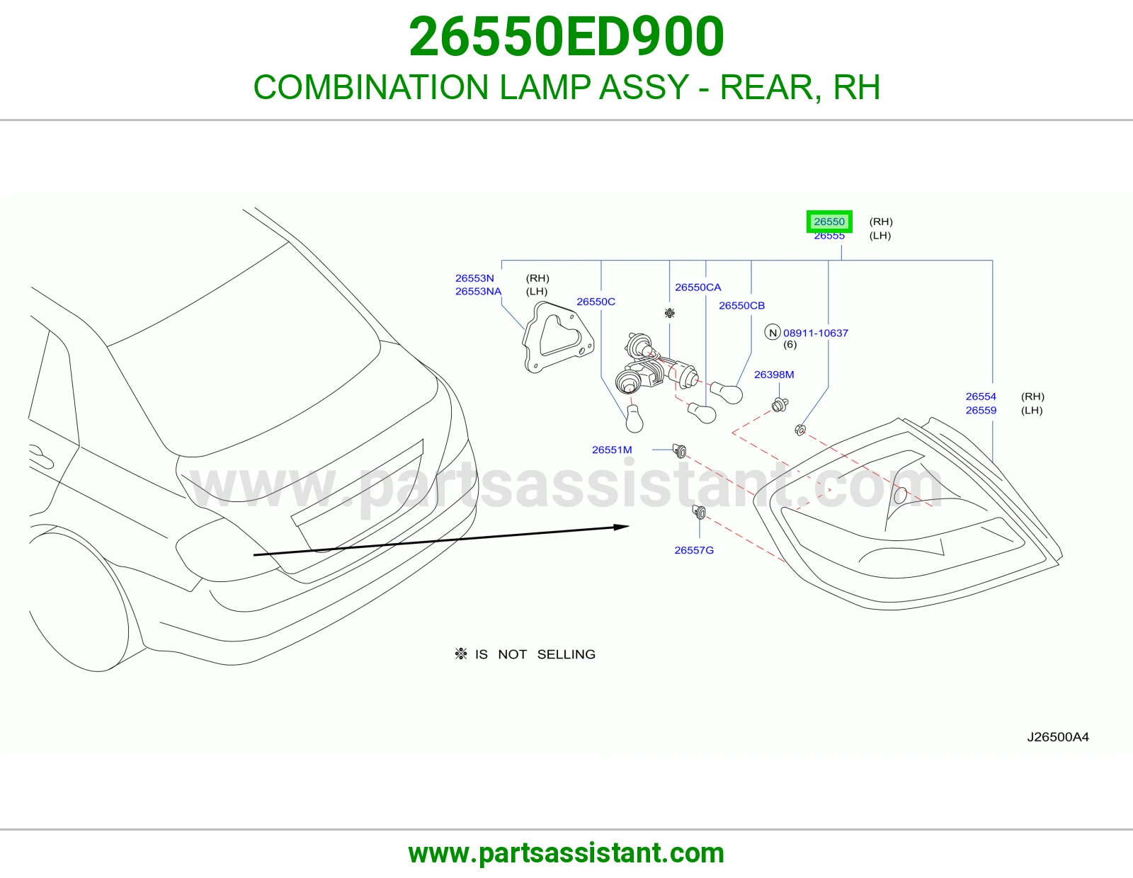اشاره اسطب خلفي ركن يمين 26550ED900