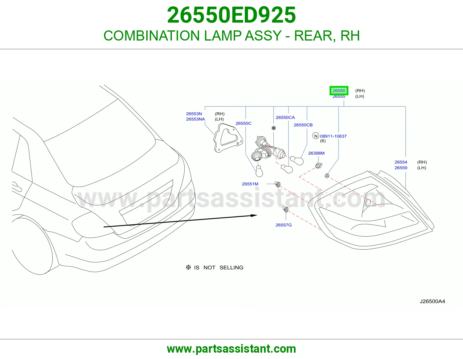 اشاره اسطب خلفي ركن يمين 26550ED925