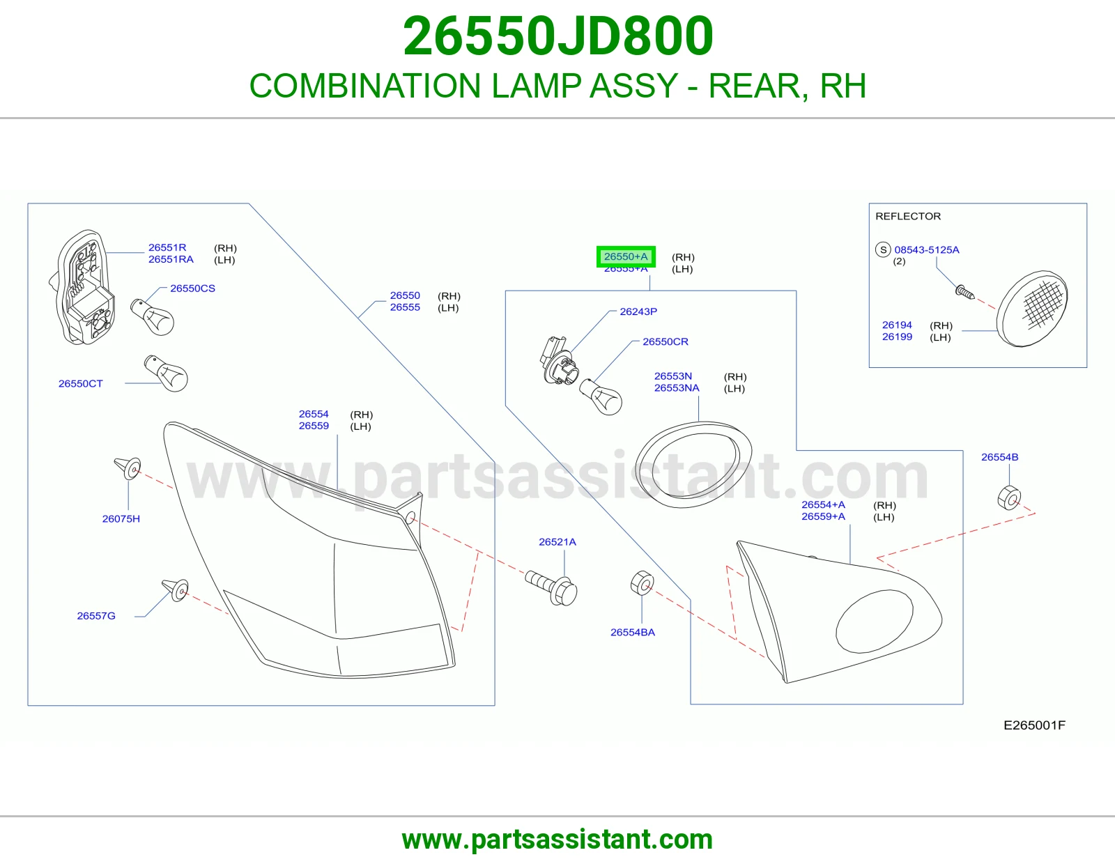 اشاره اسطب خلفي ركن يمين 26550JD800