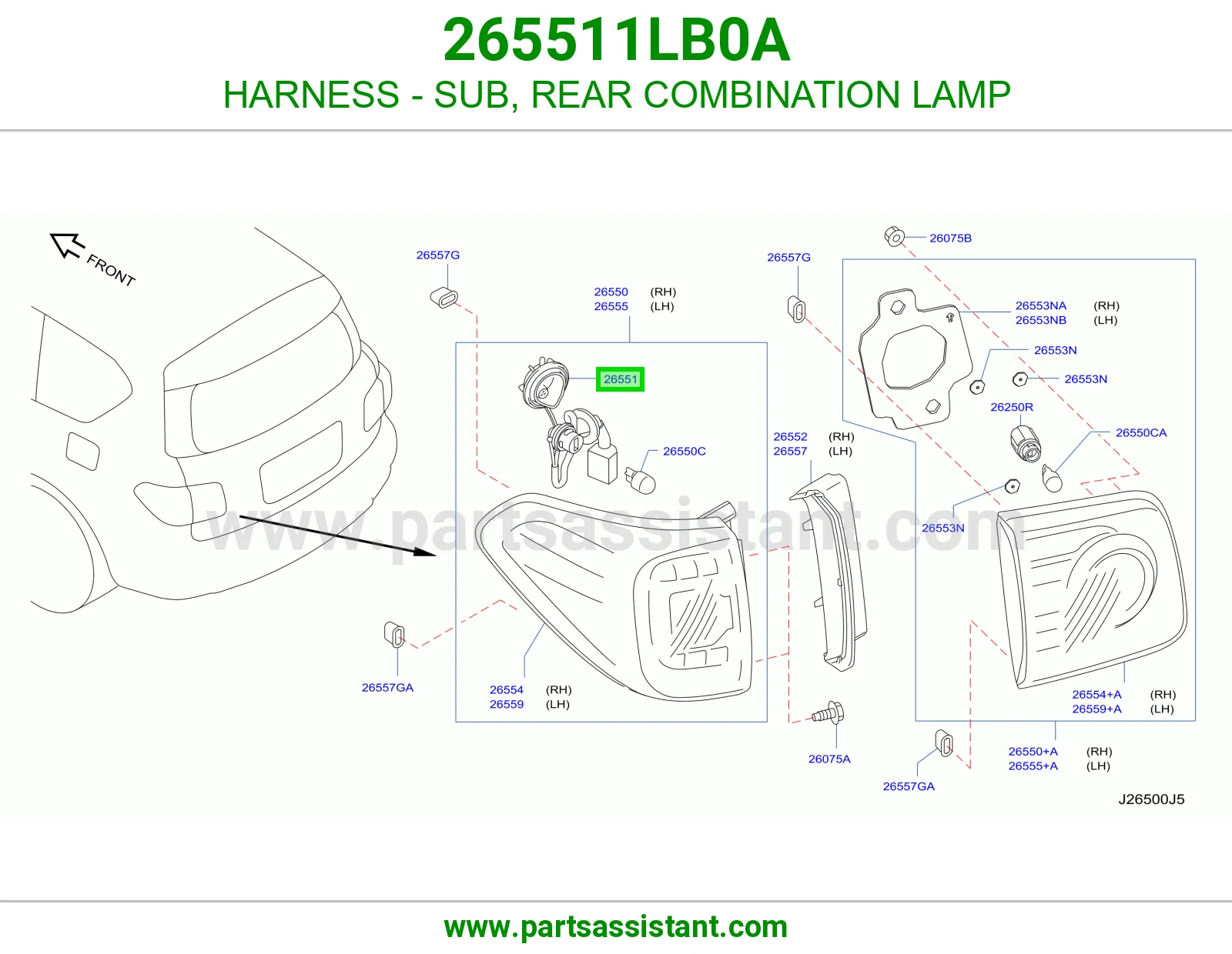 فيش اسطب خلفي 265511LB0A