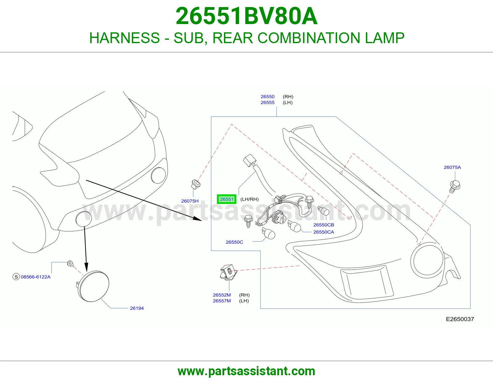فيش اسطب خلفي 26551BV80A