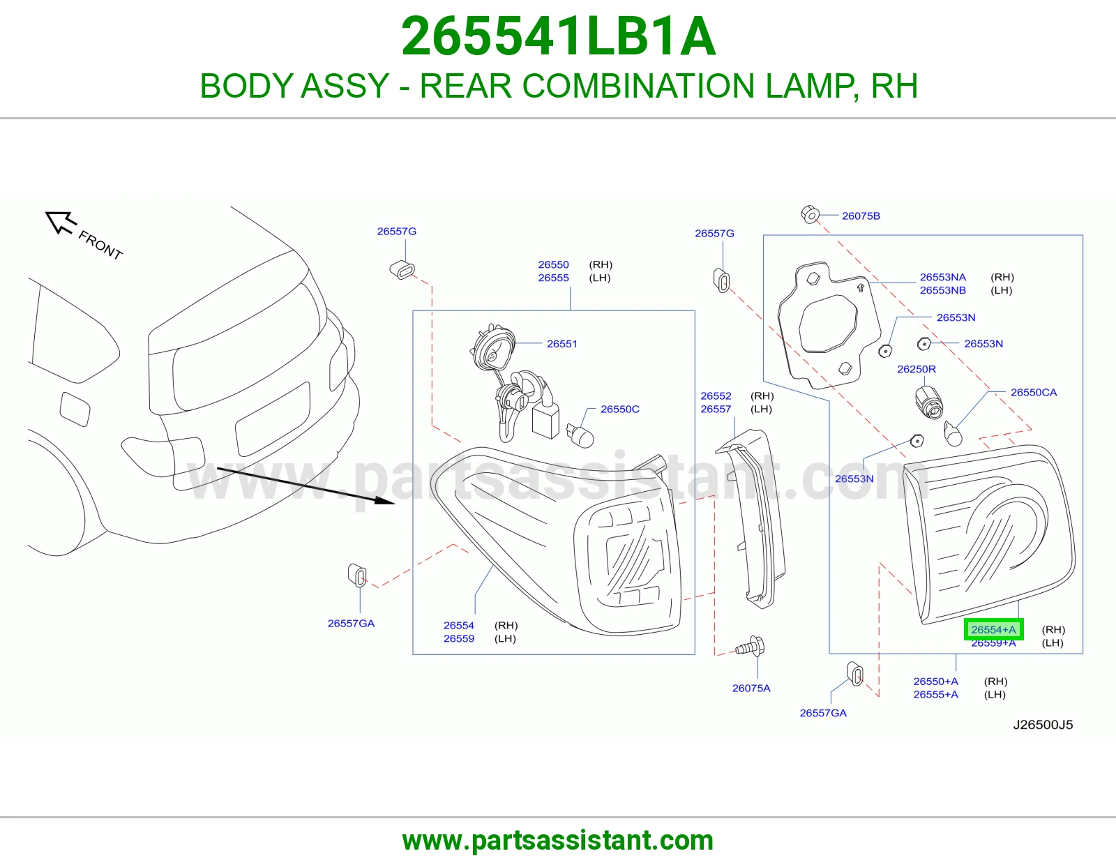 جرم اسطب خلفي يمين 265541LB1A