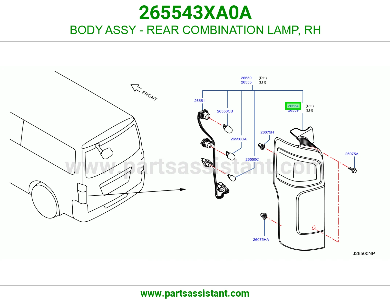 جرم اسطب خلفي يمين 265543XA0A