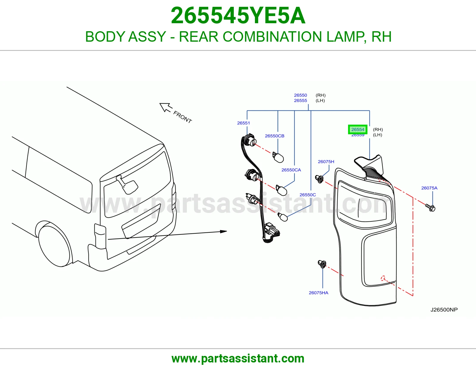 جرم اسطب خلفي يمين 265545YE5A