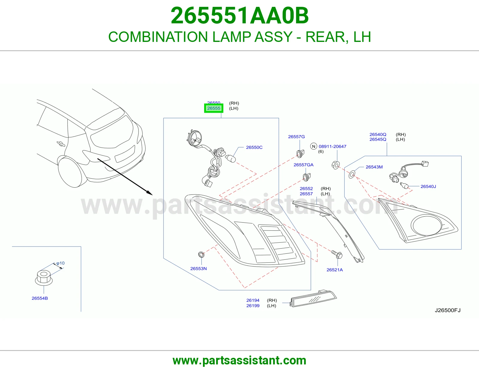 اسطب خلفي يسار 265551AA0B