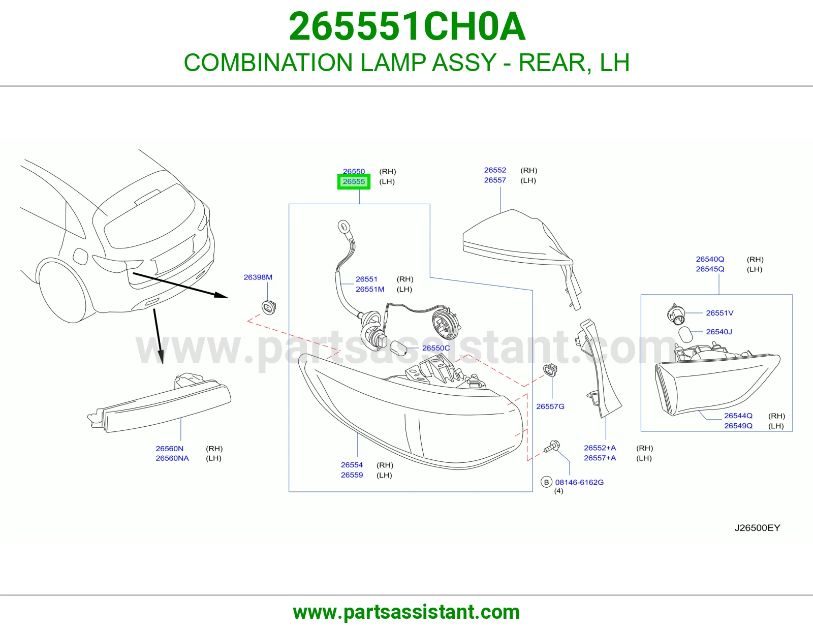 اسطب خلفي يسار 265551CH0A
