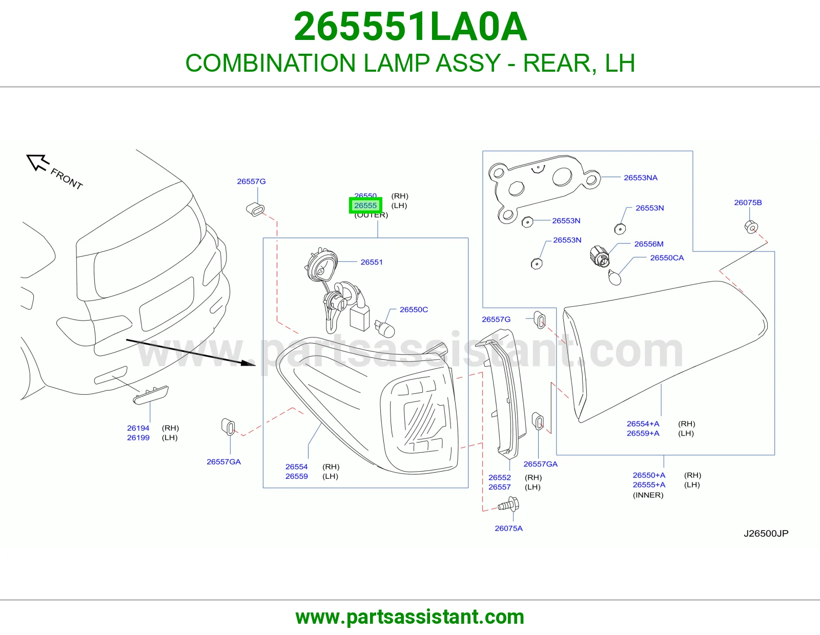 اسطب خلفي يسار 265551LA0A