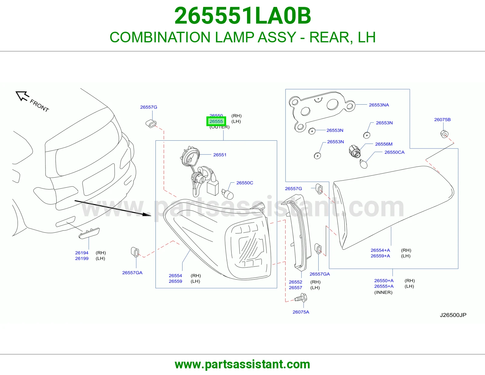 اسطب خلفي يسار 265551LA0B