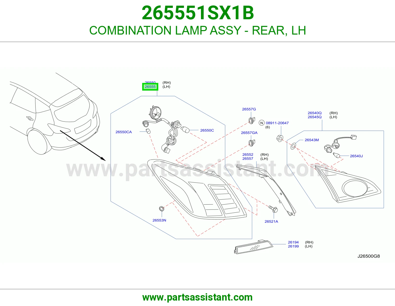 اسطب خلفي يسار 265551SX1B