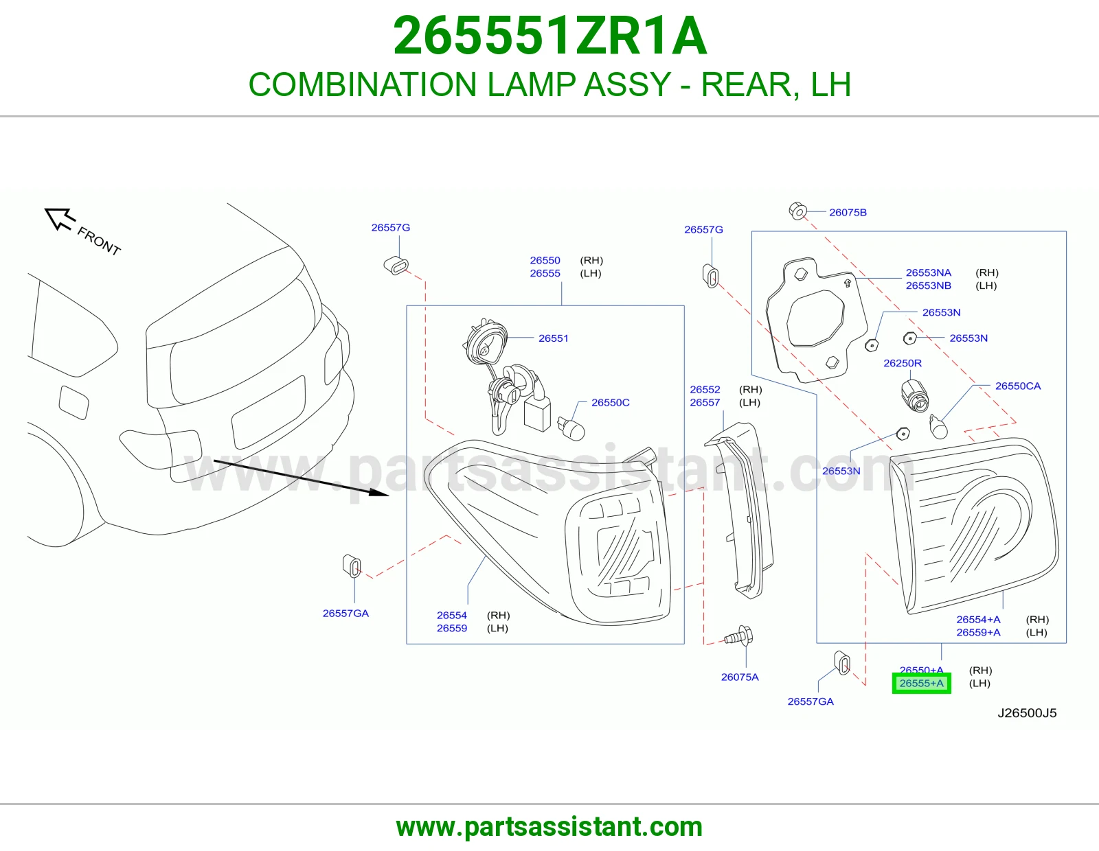 اسطب خلفي يسار 265551ZR1A