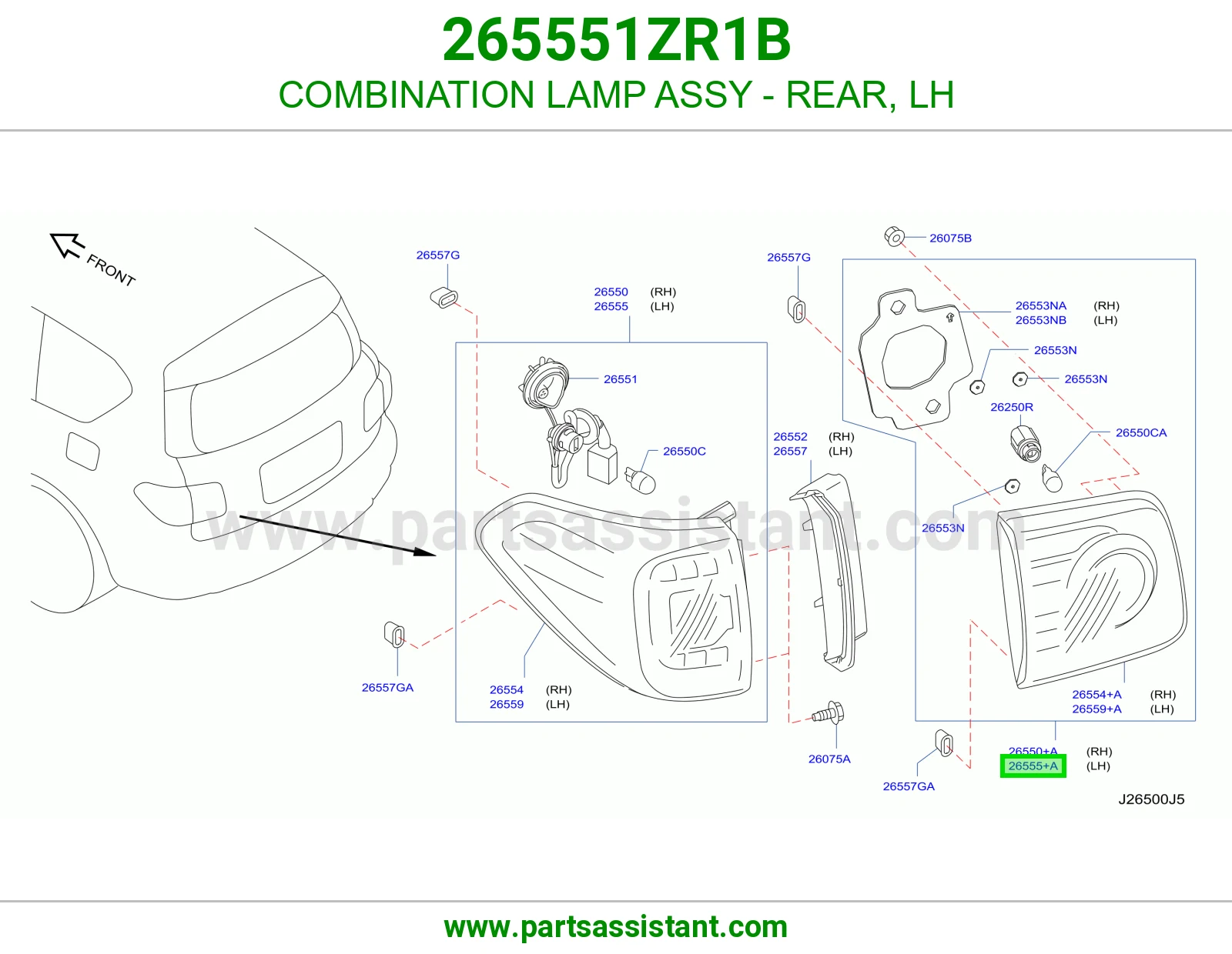 اسطب خلفي يسار 265551ZR1B
