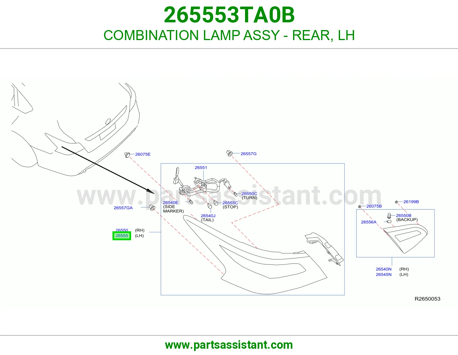 اسطب خلفي يسار 265553TA0B