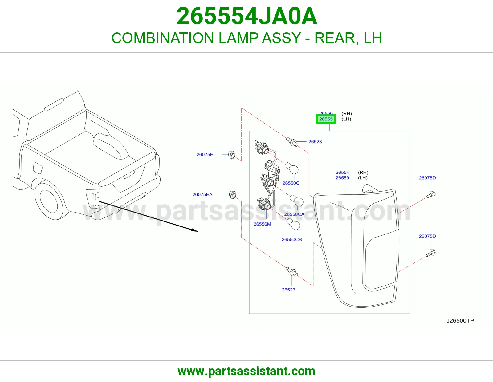 اسطب خلفي يسار 265554JA0A
