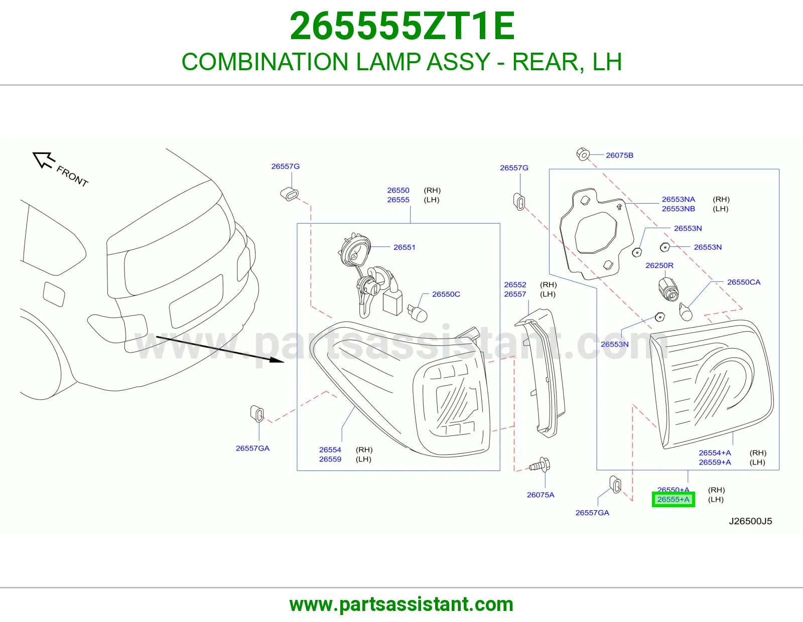 اسطب خلفي يسار 265555ZT1E