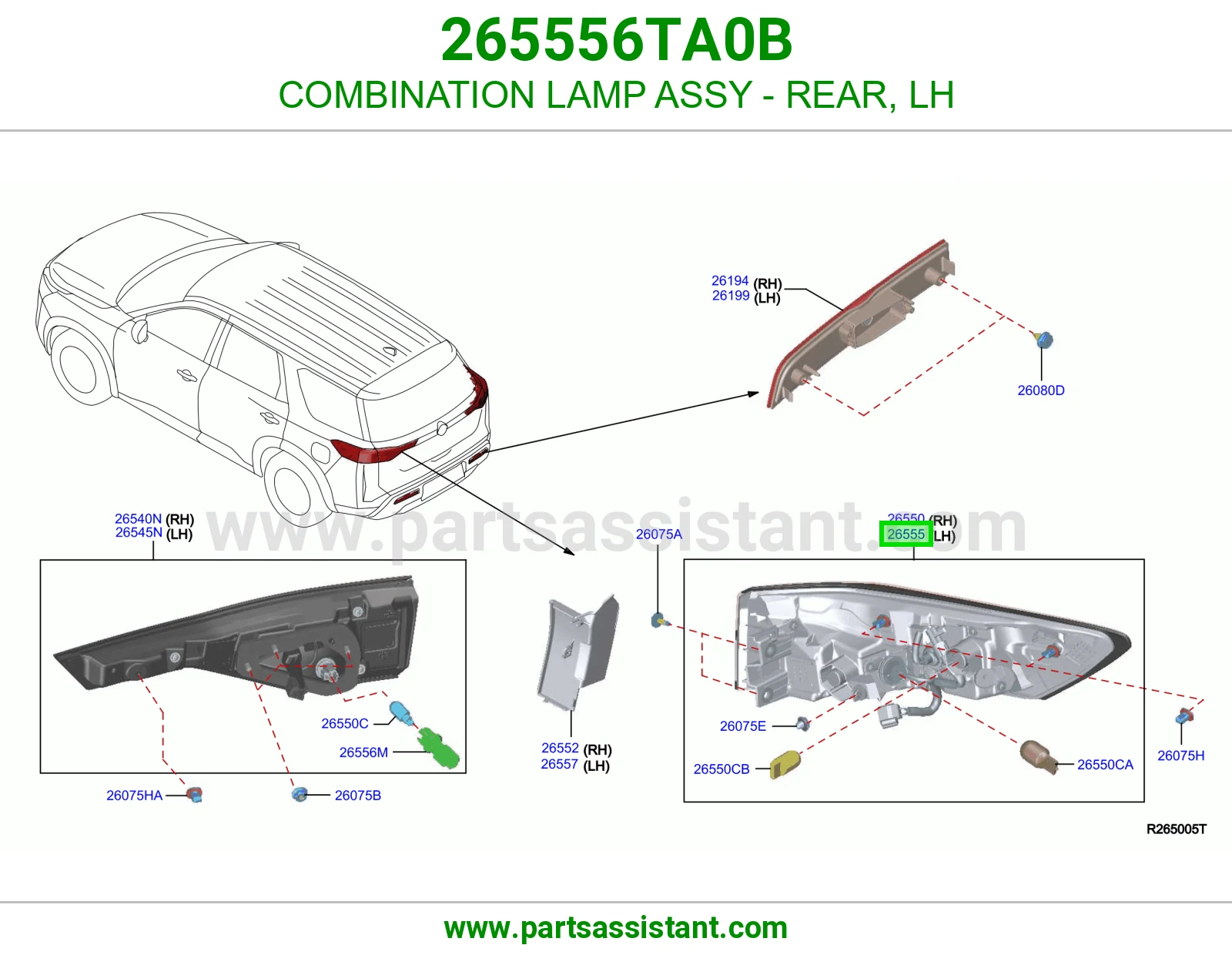 اسطب خلفي يسار 265556TA0B