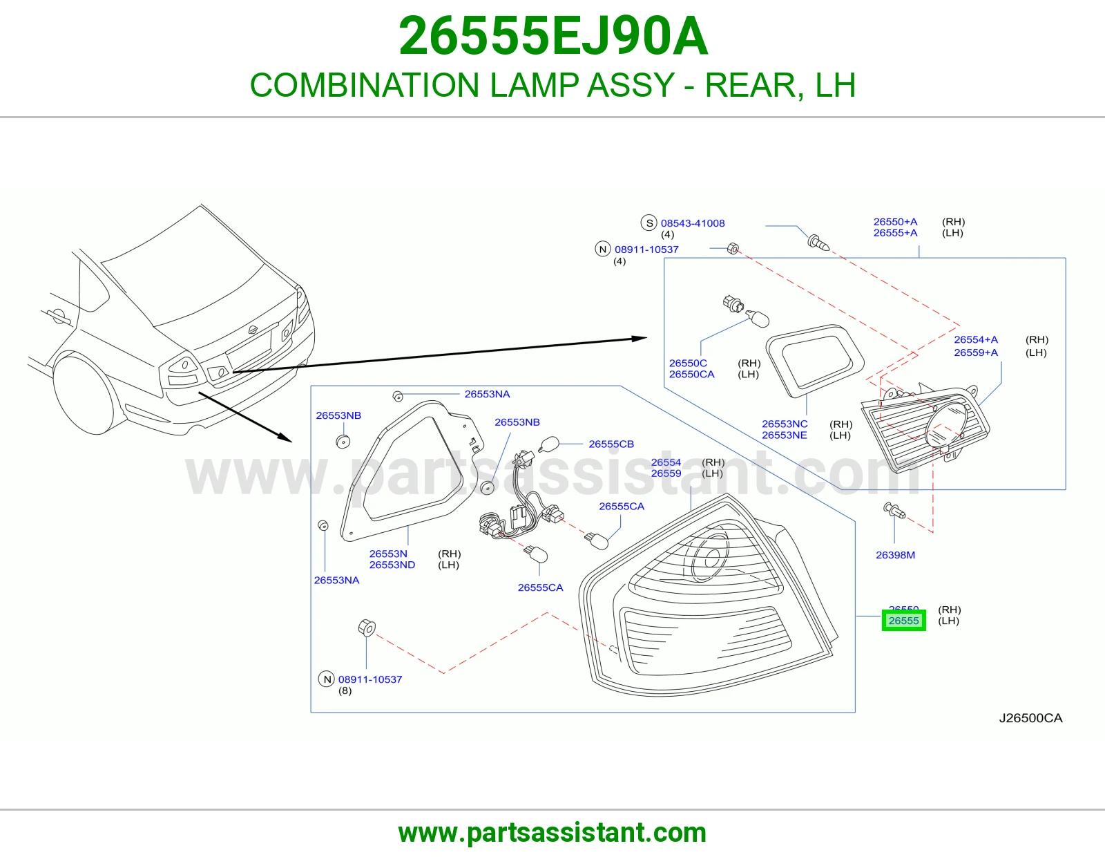 اسطب خلفي يسار 26555EJ90A