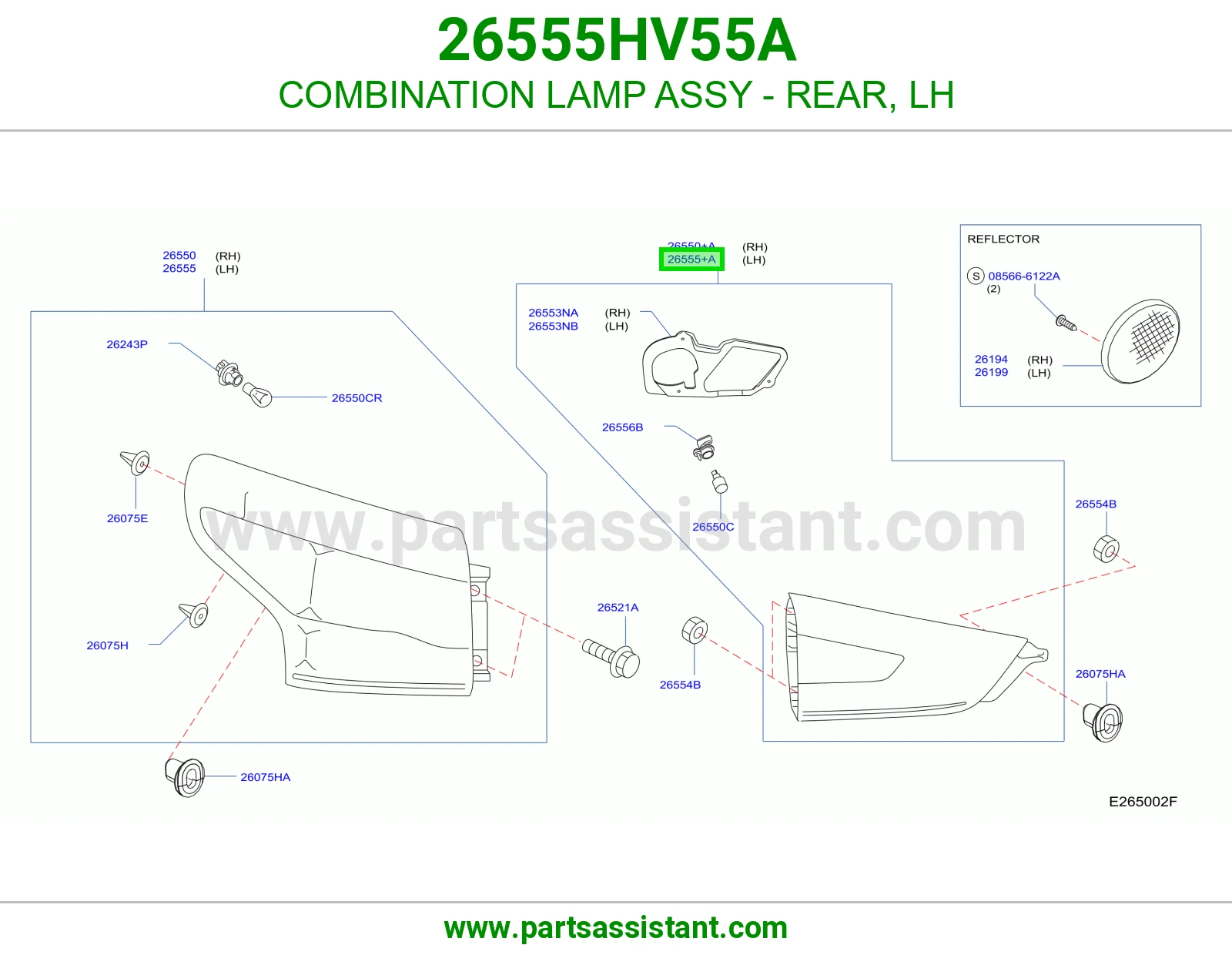 اسطب خلفي يسار 26555HV55A