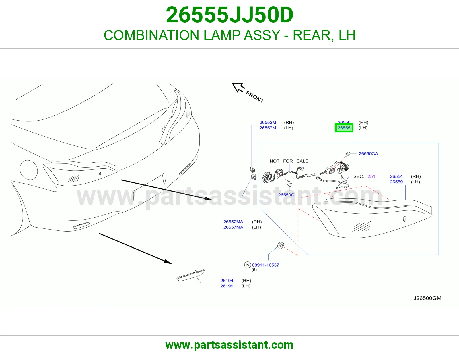 اسطب خلفي يسار 26555JJ50D