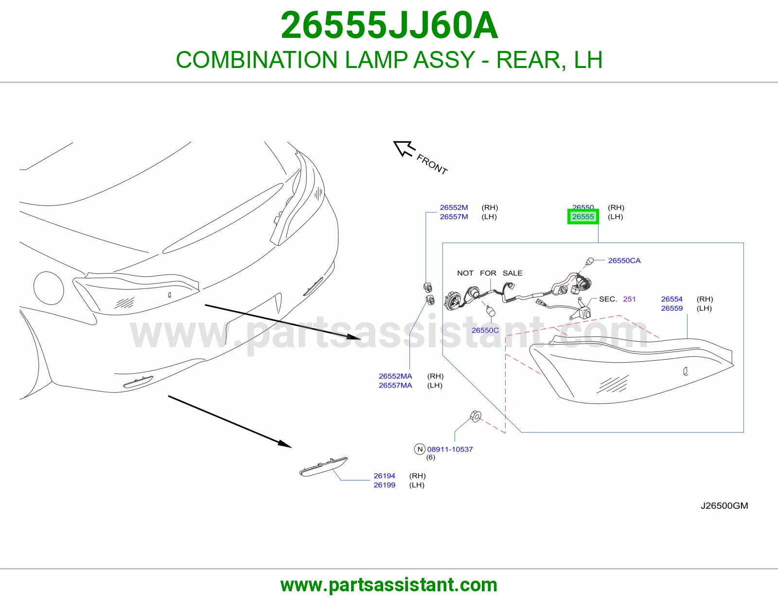 اسطب خلفي يسار 26555JJ60A