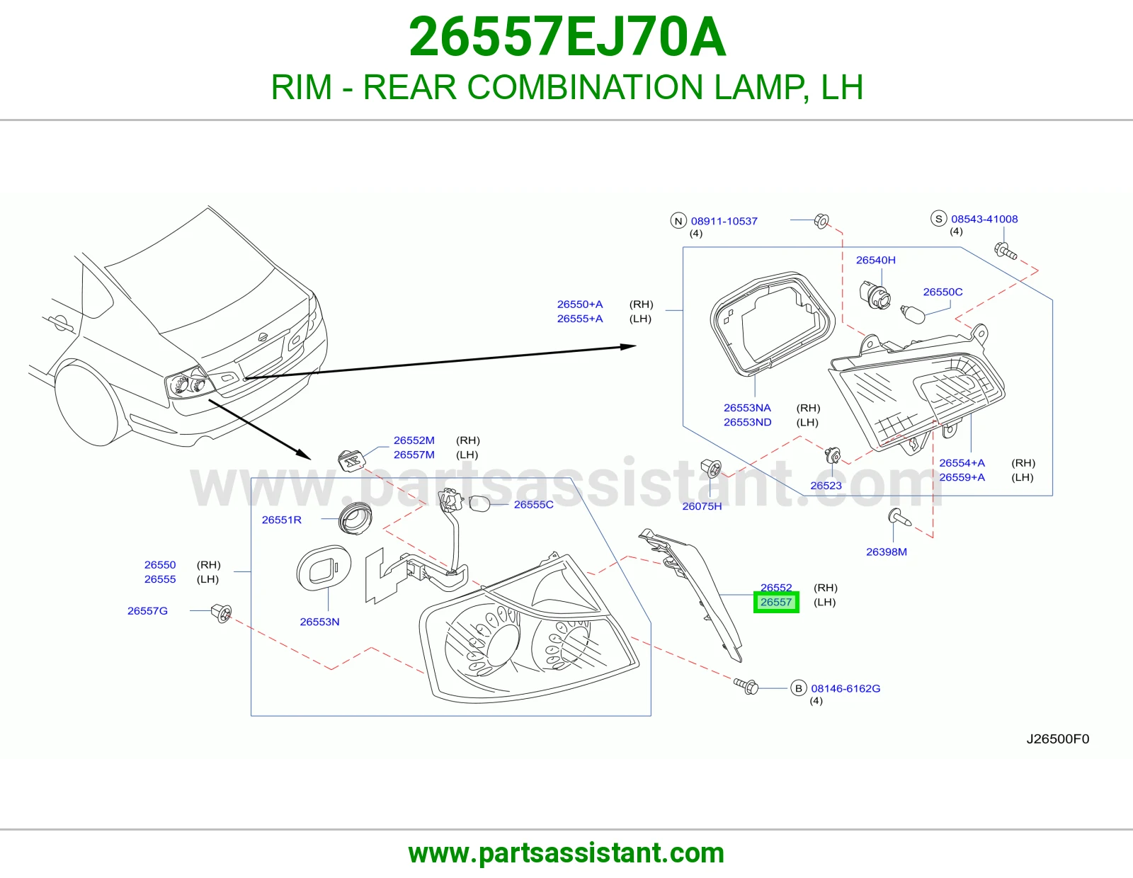 جنط اسطب خلفي يسار 26557EJ70A
