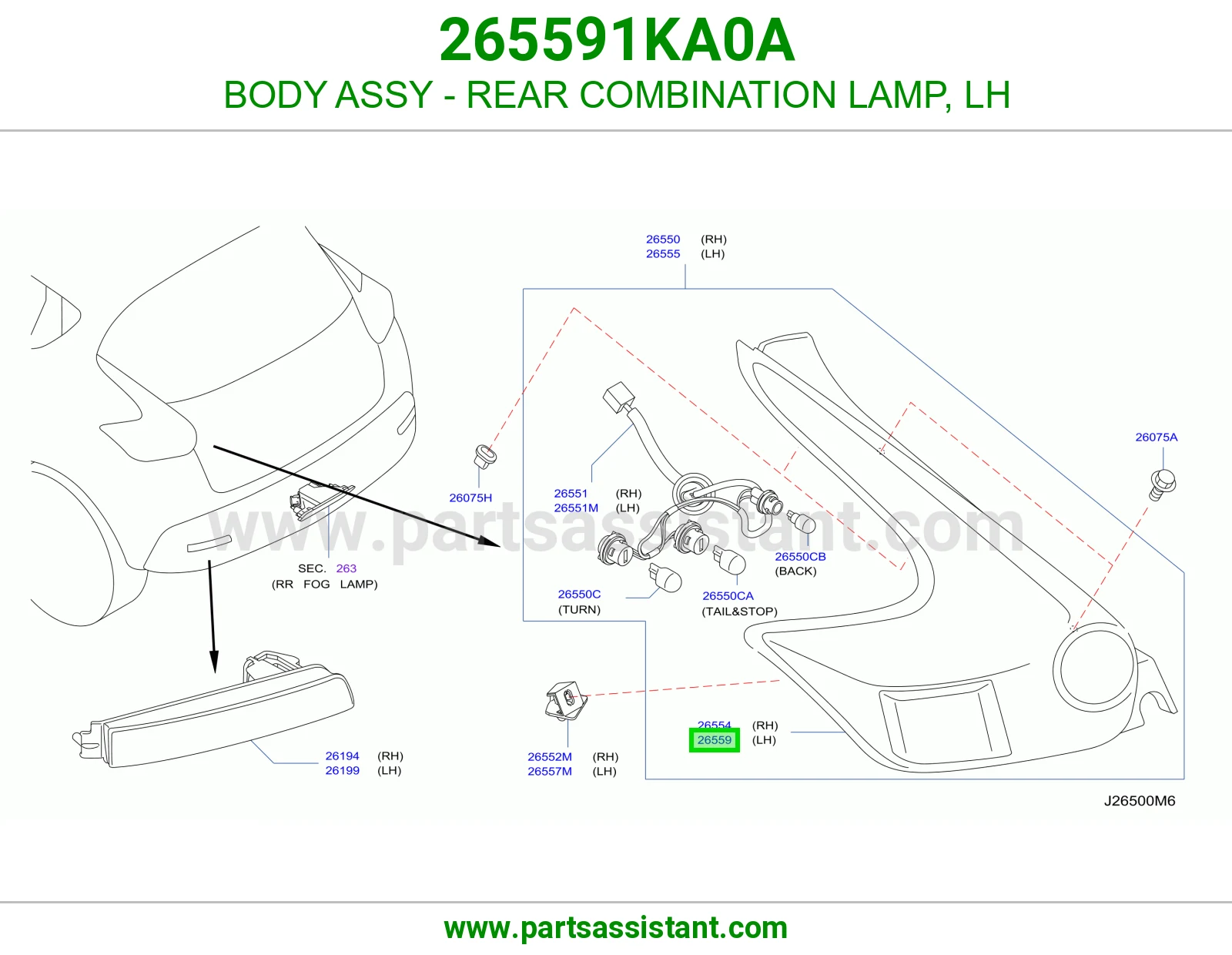 اسطب خلفي يسار 265591KA0A