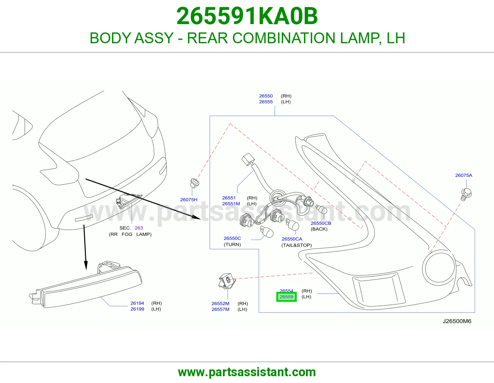 اسطب خلفي يسار 265591KA0B