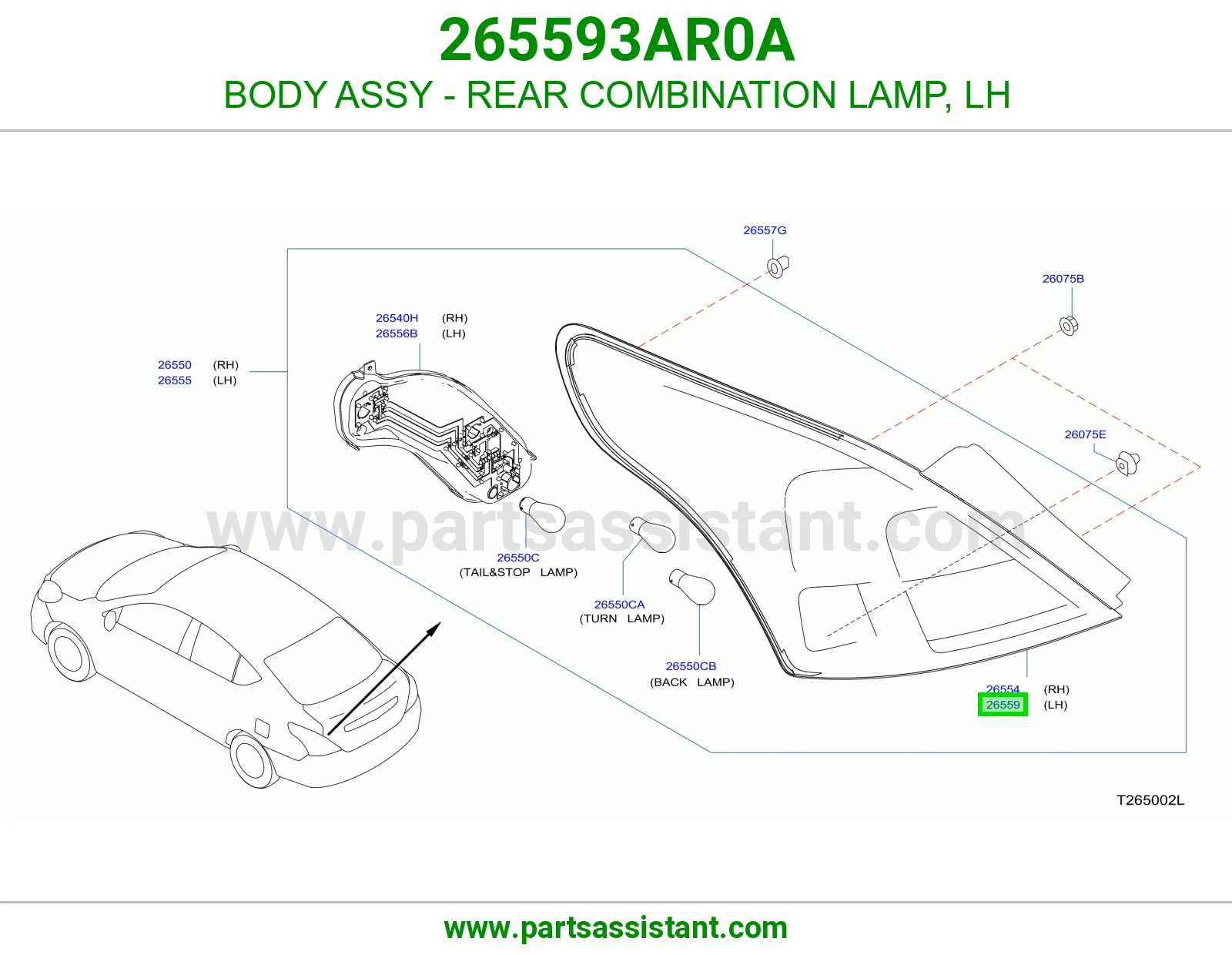 اسطب خلفي يسار 265593AR0A