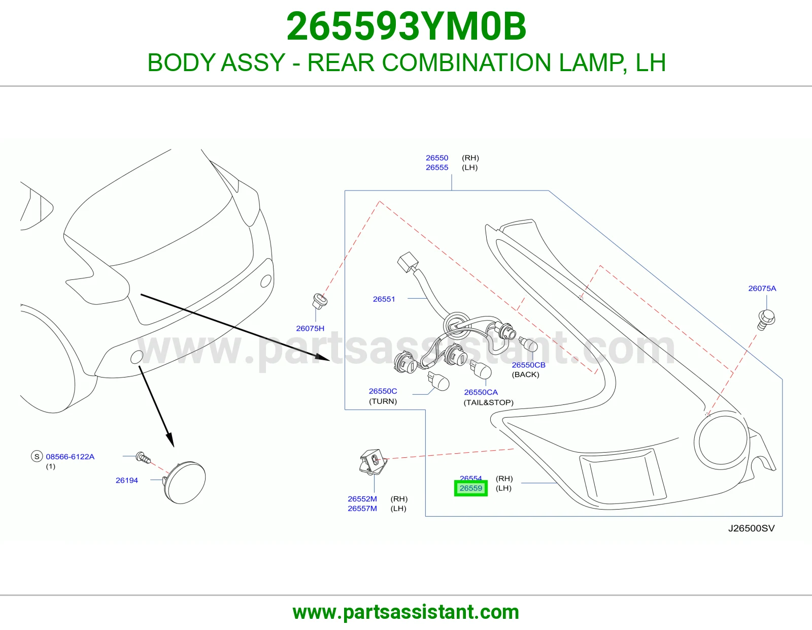 اسطب خلفي يسار 265593YM0B