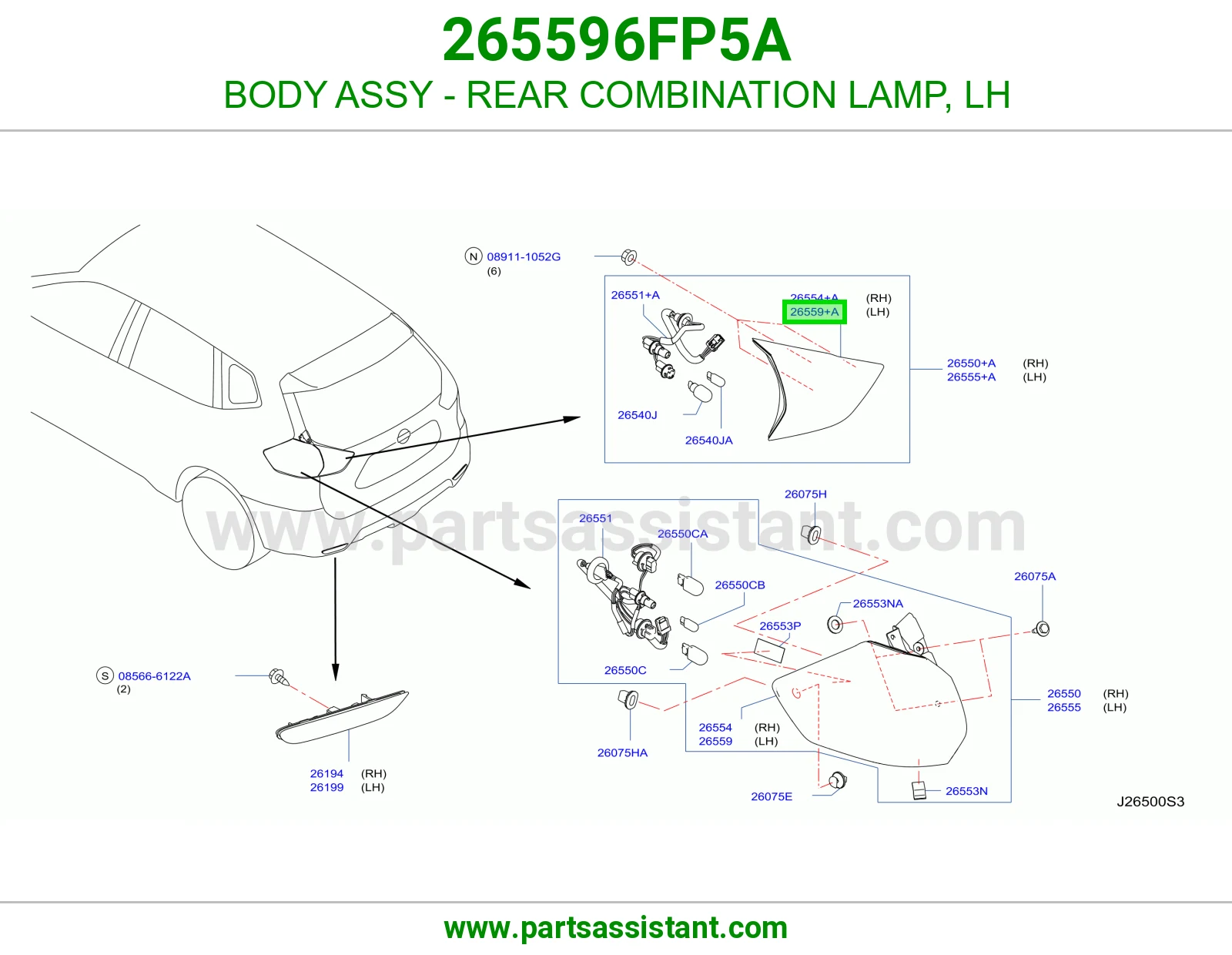 جرم اسطب خلفي يسار 265596FP5A