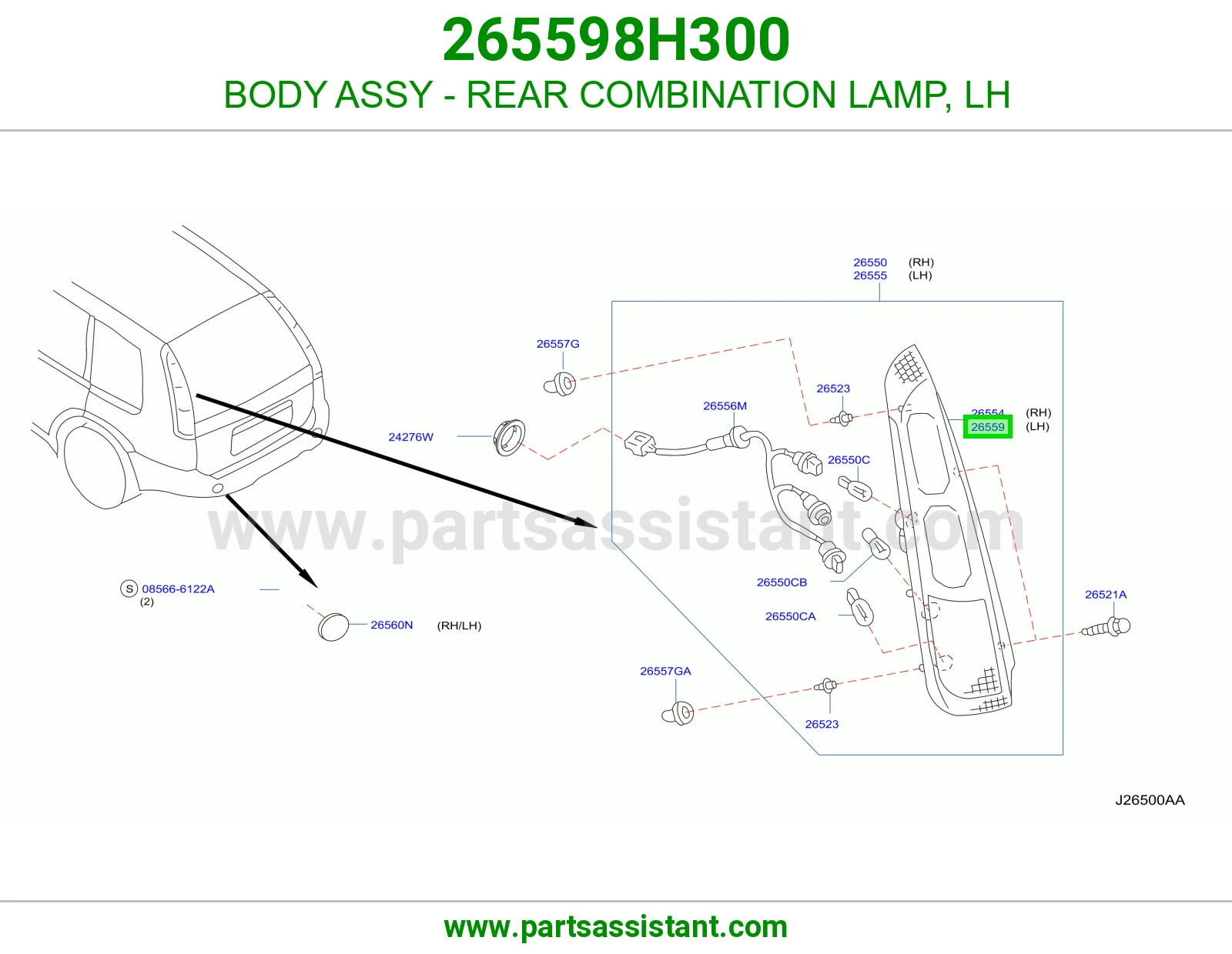 اسطب خلفي يسار 265598H300