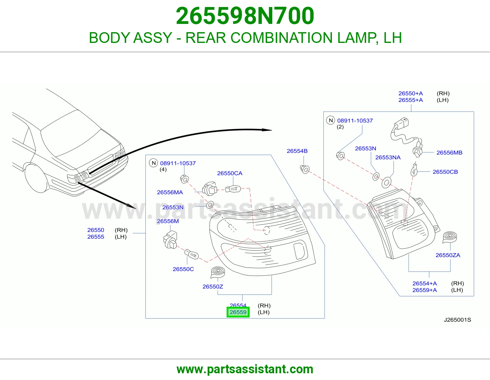 اسطب خلفي يسار 265598N700