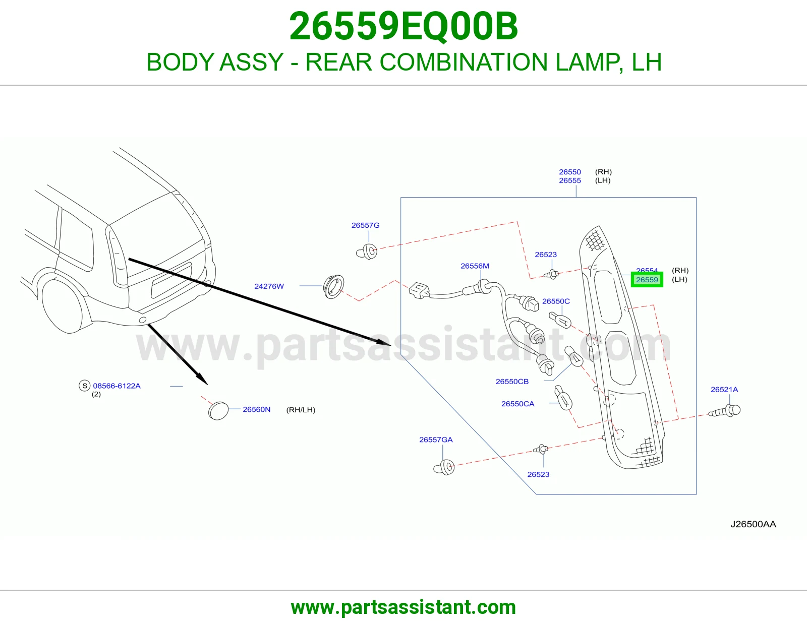 اسطب خلفي يسار 26559EQ00B