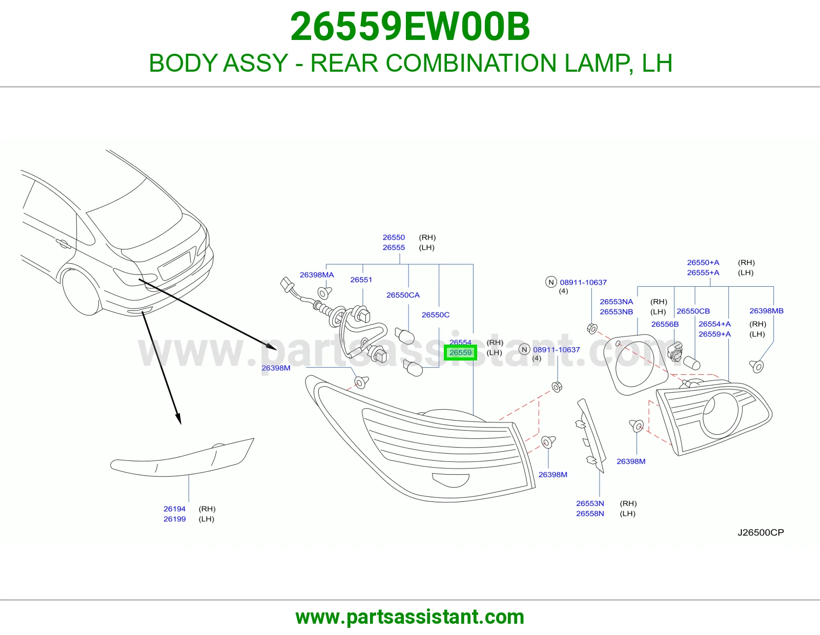 اسطب خلفي يسار 26559EW00B