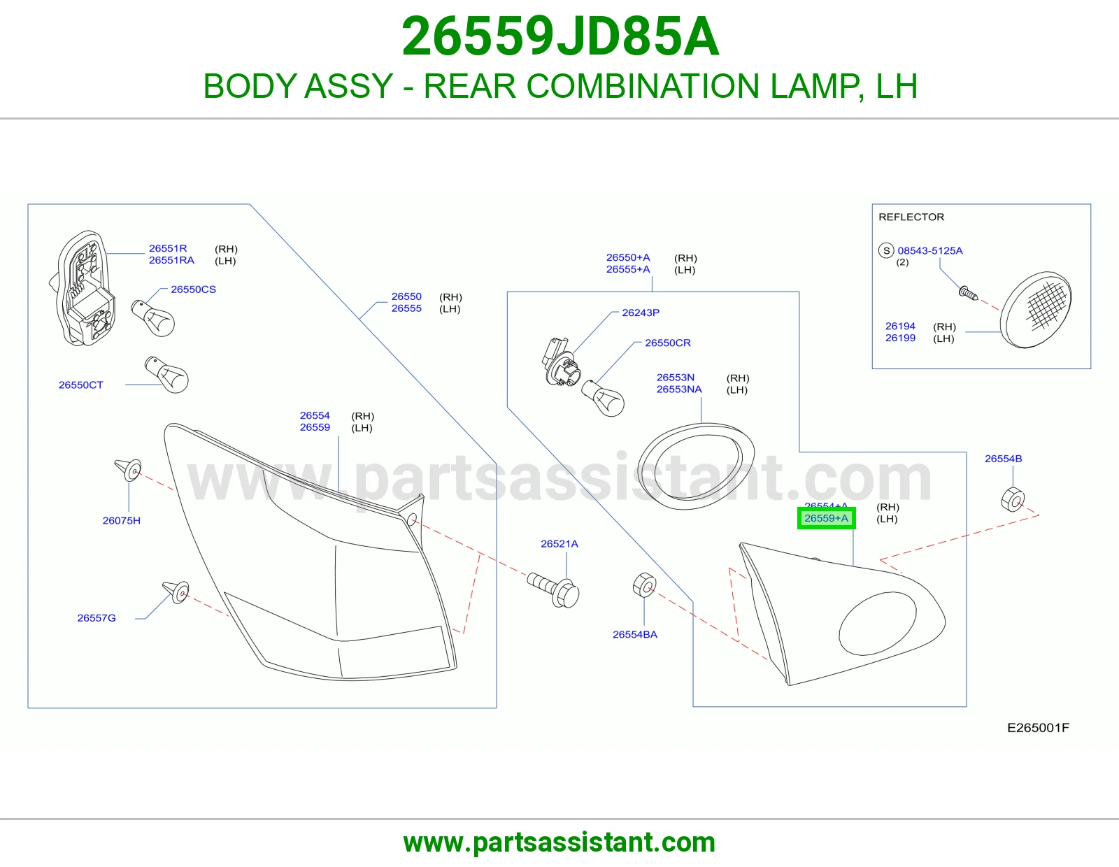جرم اسطب خلفي يسار 26559JD85A