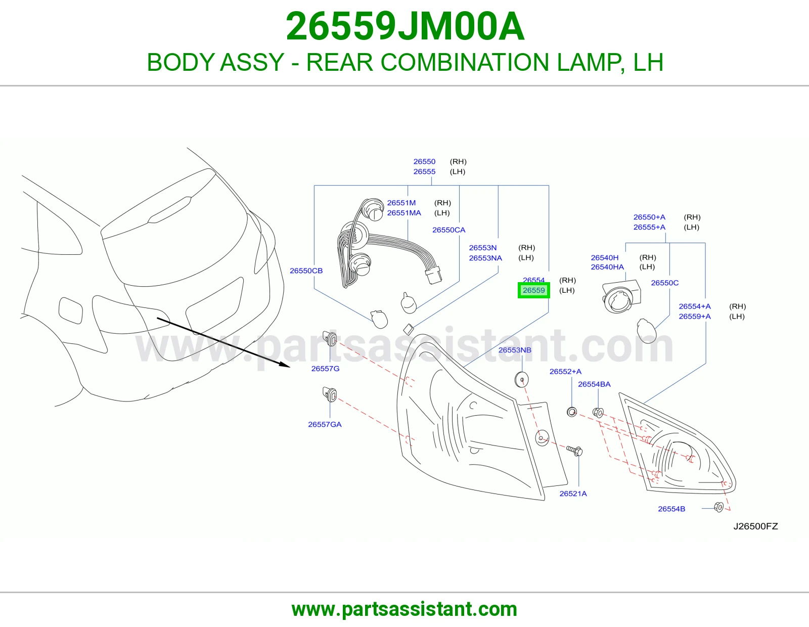 اسطب خلفي يسار 26559JM00A