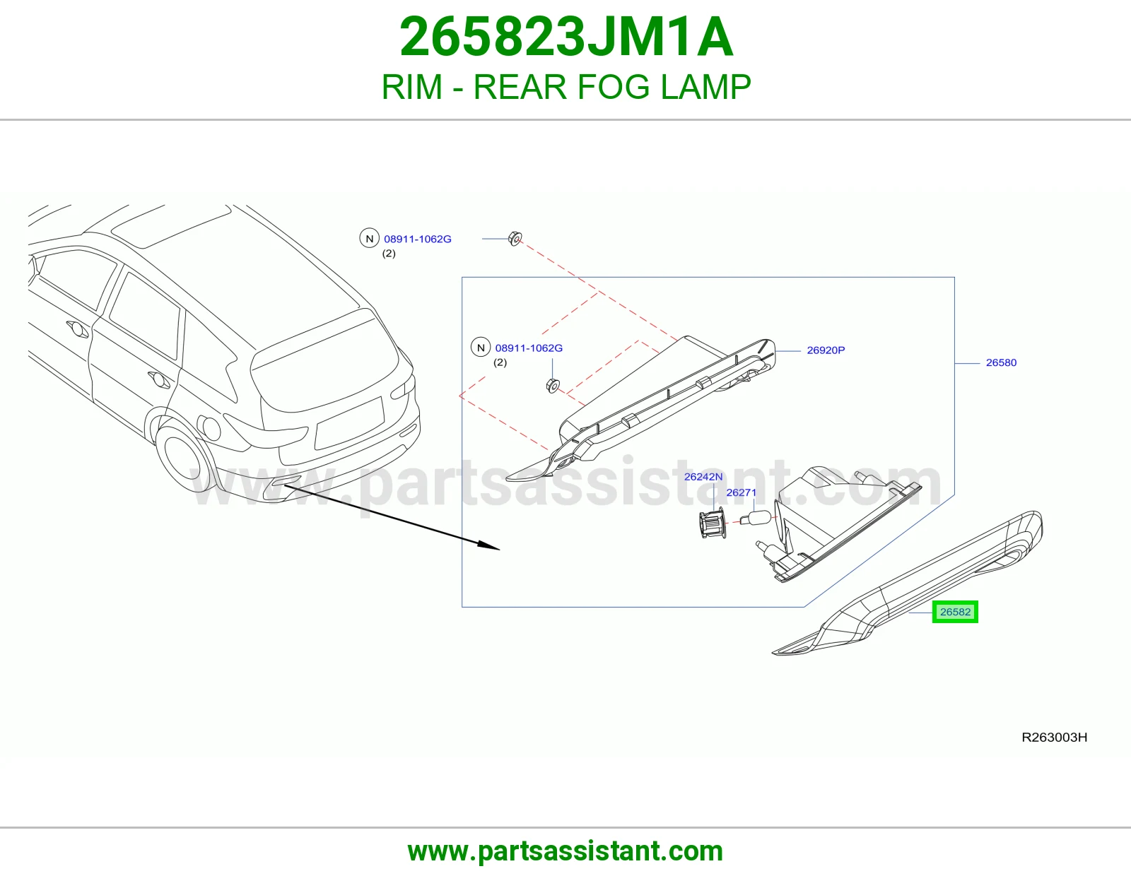 جنط كشاف صدام خلفي 265823JM1A