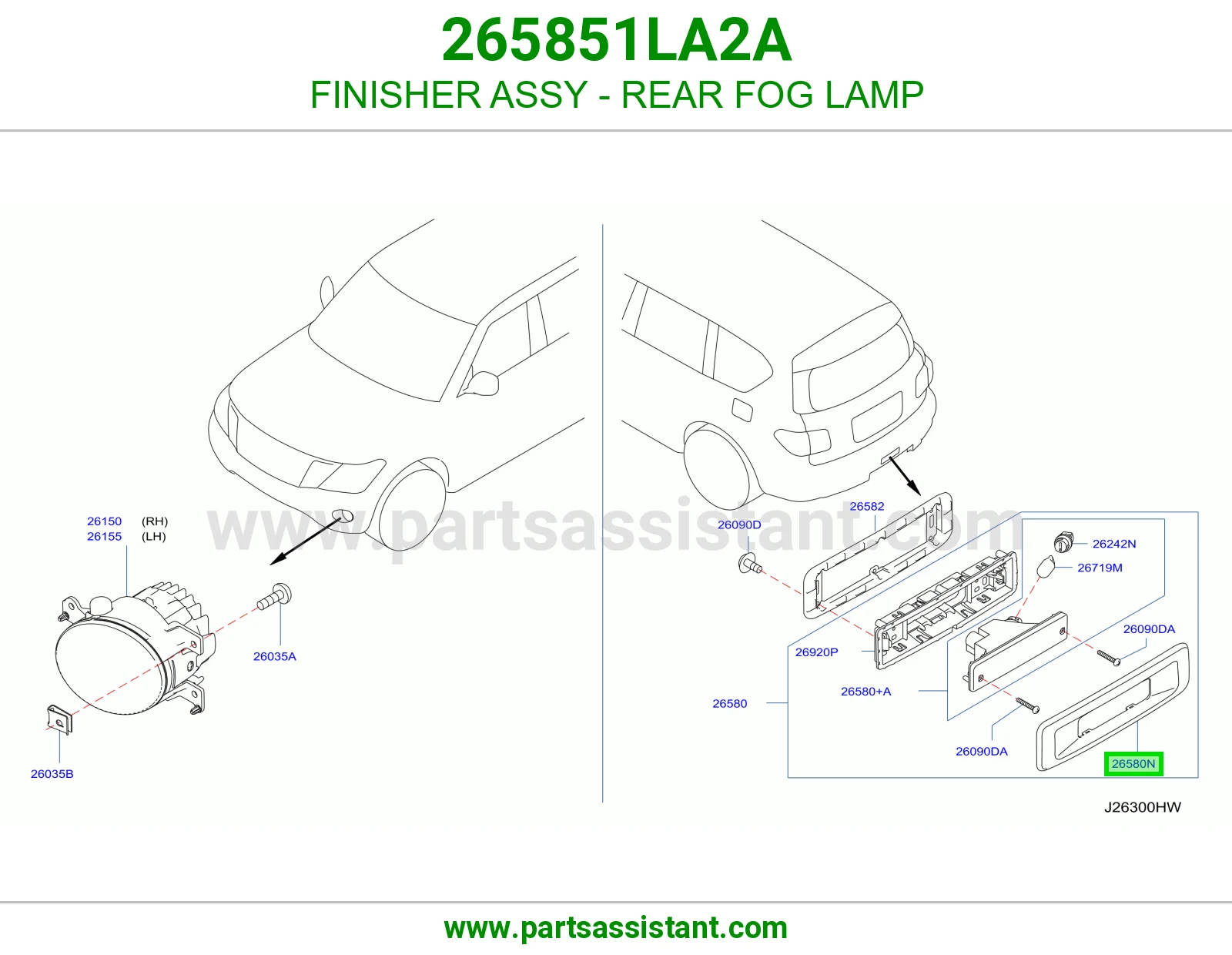 تلبيسة كشاف صدام خلفي كاملة 265851LA2A