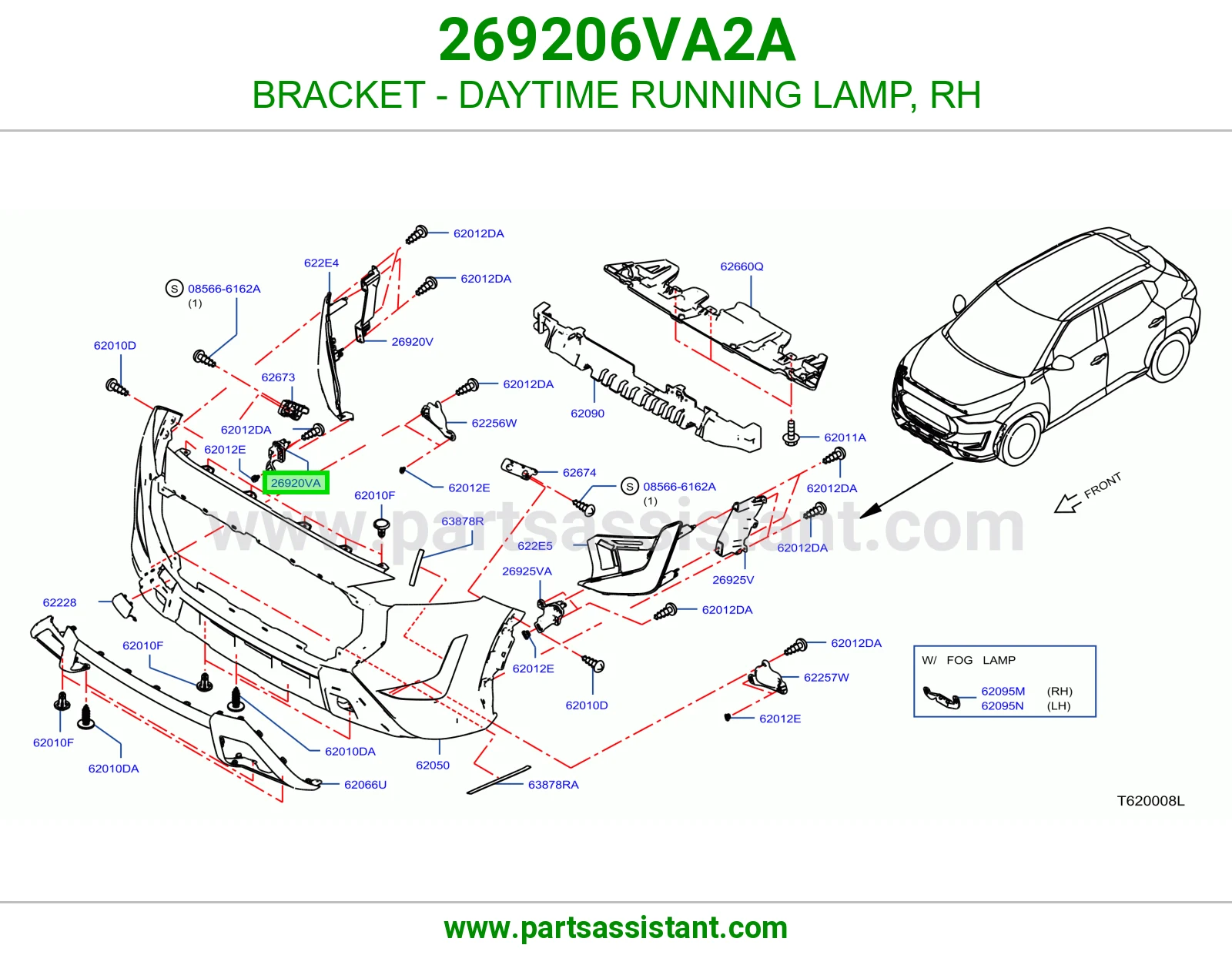 قاعدة لمبة نهارية (DRL) يمين 269206VA2A