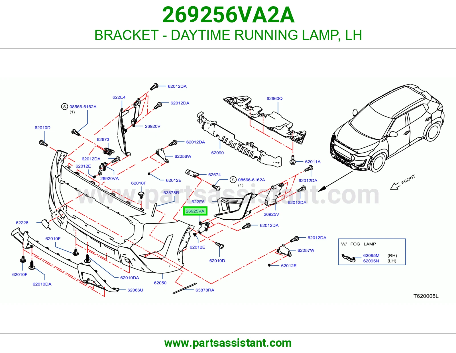 قاعدة لمبة نهارية (DRL) يسار 269256VA2A