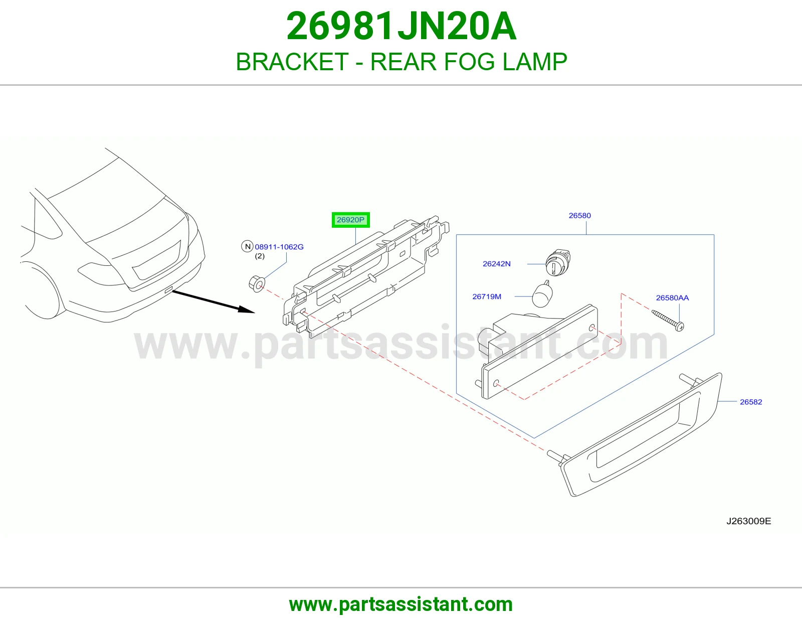 قاعدة كشاف صدام خلفي 26981JN20A
