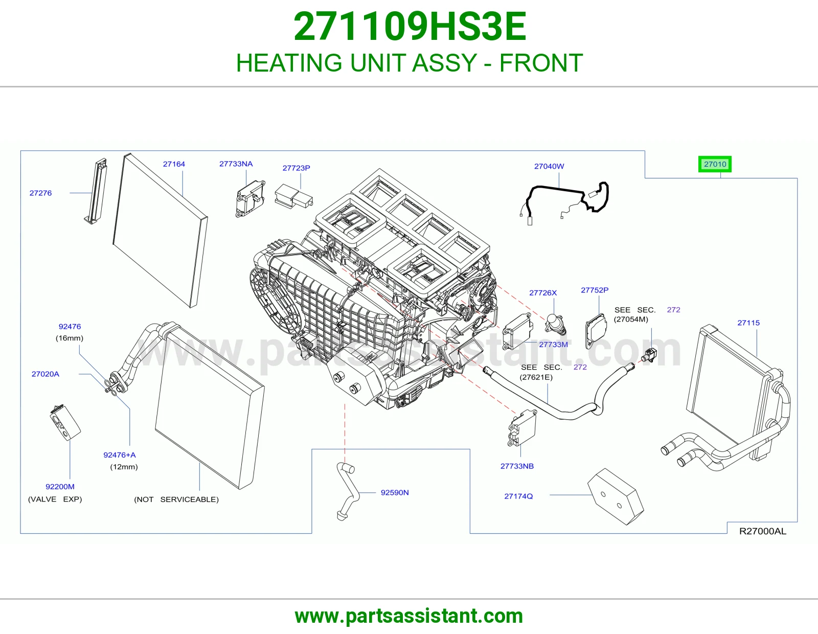 HEATING UNIT ASSY - FRONT 271109HS3E