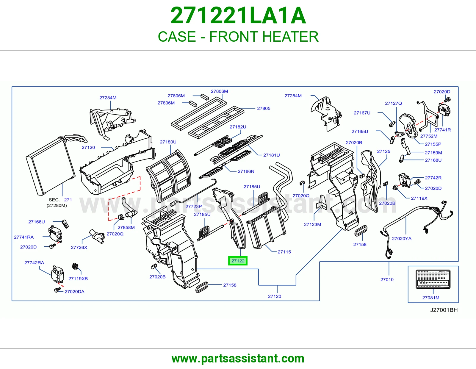 علبة دفاية أمامية 271221LA1A