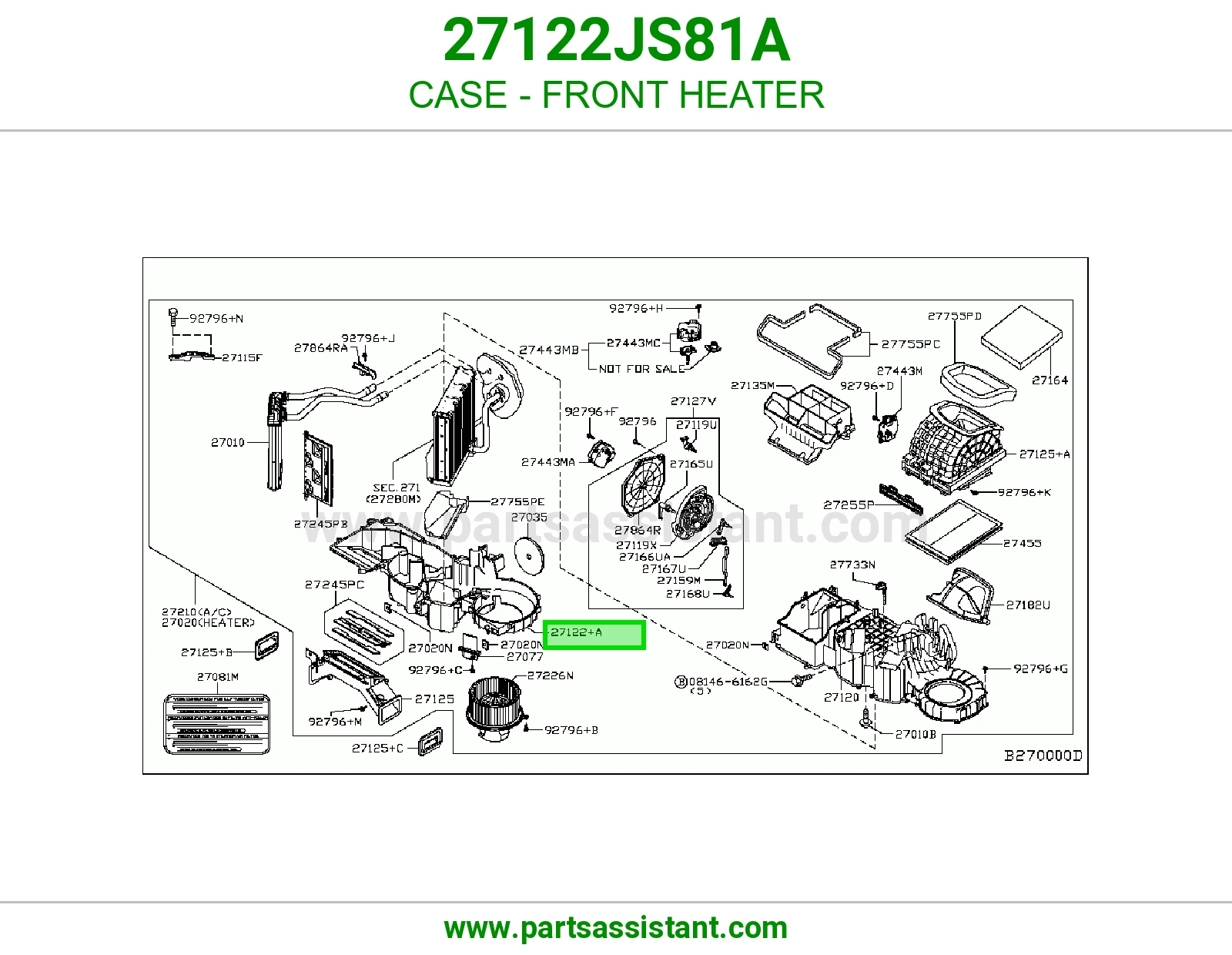 علبة دفاية أمامية 27122JS81A