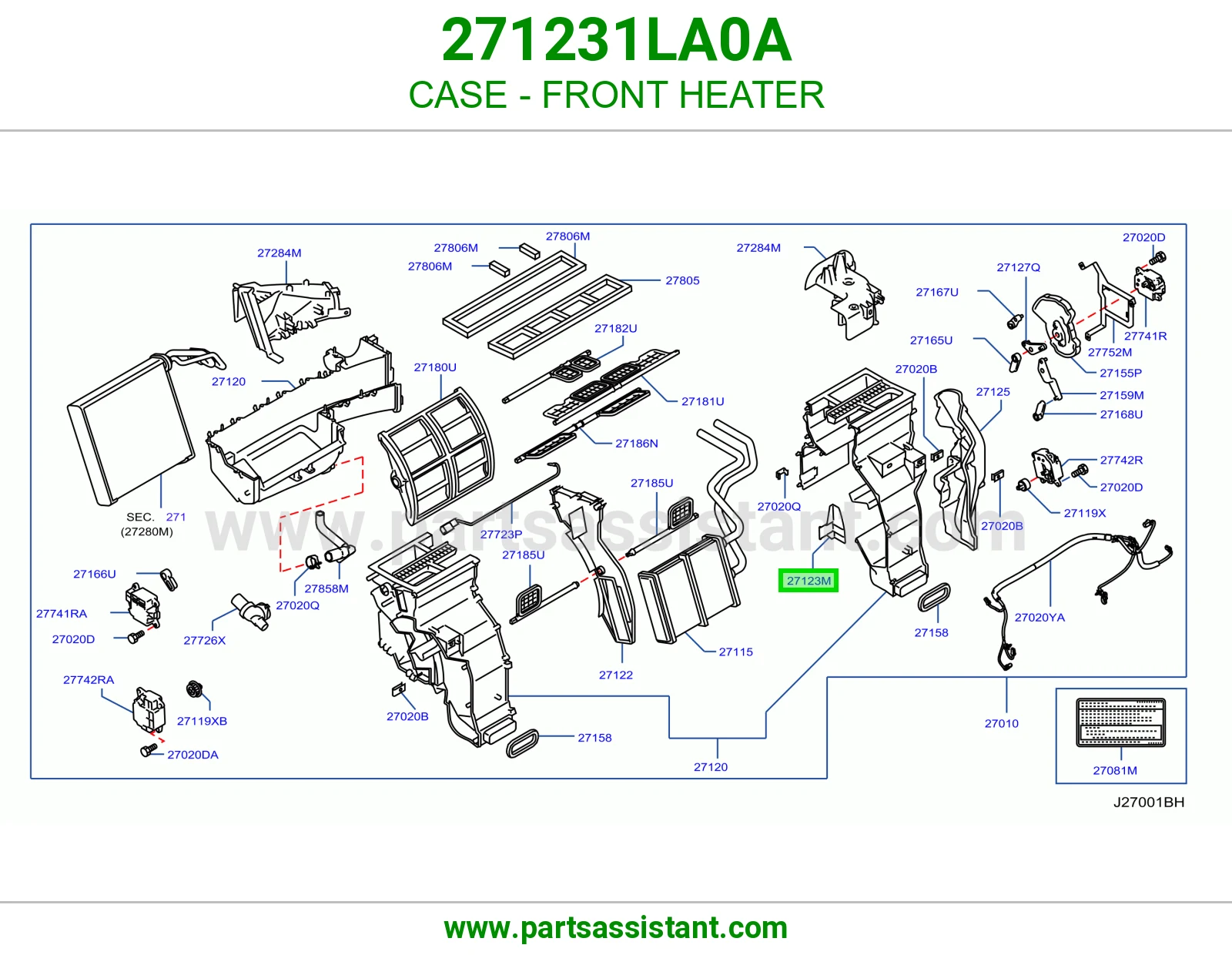 علبة دفاية أمامية 271231LA0A