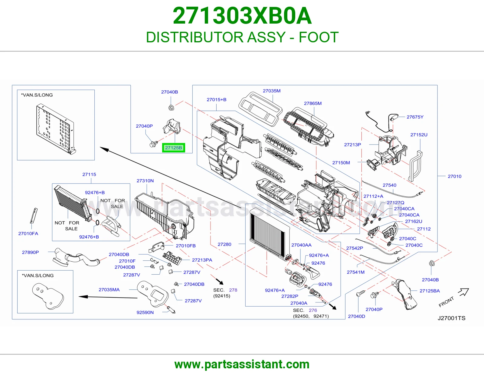 DISTRIBUTOR ASSY - FOOT 271303XB0A